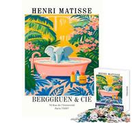 Puzzle per adolescenti 1000 pezzi Henri Matisse Elefante che fa il bagno Stampa artistica Giocattolo educativo Idee regalo per gioco educativo Migliora l'amore tra coppie Dimensioni 50x75cm