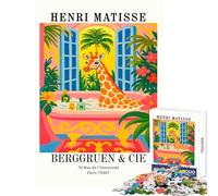 Puzzle per adolescenti 1000 pezzi Henri Matisse Giraffa che fa il bagno Stampa artistica Giocattolo educativo Regalo per compleanni Giochi educativi con poster abbinato e foglio di quiz 50x75cm