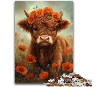 Puzzle per adolescenti 1000 pezzi Highland Cow Allena il tuo cervello e le tue mani Interazione genitore-figlio per età 14+ 50x75cm