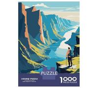 Puzzle Per Adolescenti 1000 Pezzi Hiker Overlooking Canyon River Landscape Puzzle Per Adulti Giocattolo Decorazione Da Parete Un'opera D'arte Regali Unici Per Compleanno E Altro 52x38cm/1000pcs