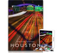 Puzzle per adolescenti 1000 pezzi Houston City Skyline Gioco educativo per famiglie per divertimento in famiglia Giocattolo educativo Dimensioni 38x52cm