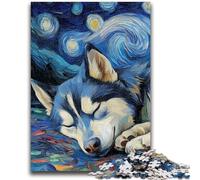 Puzzle per adolescenti 1000 pezzi Husky Night Sky Adatto a persone dai 14 anni in su Gioco educativo Sfida Giocattolo Regalo per compleanni 50x75cm