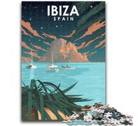 Puzzle per adolescenti 1000 pezzi Ibiza Spagna Notte Arte 1000 pezzi per adolescenti, con poster abbinato e foglio di quiz per età dai 14 anni in su (50x75cm)