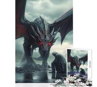 Puzzle per adolescenti 1000 pezzi Il cavaliere inginocchiato al drago Giocattolo educativo Regalo di compleanno Gioco per famiglie con poster abbinato e foglio di quiz Dimensioni 50x75cm