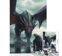 Puzzle per adolescenti 1000 pezzi Il cavaliere inginocchiato al drago Giocattolo educativo Regalo di compleanno Gioco per famiglie con poster abbinato e foglio di quiz Dimensioni 38x26cm