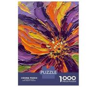Puzzle Per Adolescenti 1000 Pezzi Impasto Flower Painting Purple, Orange, Yellow Puzzle Per Adolescenti Giocattoli Antistress Vacanza A Casa Ammazza Il Tempo Aiuta Ad Allenare Il Cervello 52x38cm/1000