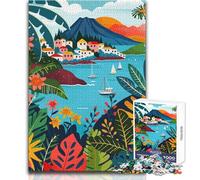 Puzzle per adolescenti 1000 pezzi Isole Eolie Italia Illustrazione Giochi educativi Migliora la memoria Regalo per compleanni Dimensioni 50x75cm
