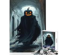 Puzzle per adolescenti 1000 pezzi Jack O' Lantern Halloween Ghost giocattolo educativo regalo di compleanno gioco per famiglie con poster abbinato e foglio di quiz dimensioni 38x26cm