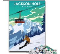 Puzzle per adolescenti 1000 pezzi Jackson Hole Travel Art, giocattoli educativi ideali come regalo per tutta la famiglia dai 14 anni in su, 26x38cm