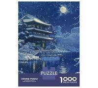 Puzzle Per Adolescenti 1000 Pezzi Japanese Pagoda Winter Night Puzzle Per Adulti Gioco Pratico Difficile Divertente Attività A Casa, 38x26cm/1000pcs