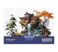 Puzzle Per Adolescenti 1000 Pezzi Japanese Waterfall House Puzzle Per Adulti Gioco Rompicapo Migliora La Memoria Aiuta Ad Allenare Il Cervello 70x50cm/1000pcs