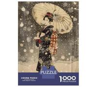 Puzzle Per Adolescenti 1000 Pezzi Japanese Woman in Snow Puzzle Per Adulti Gioco Rompicapo Assemblaggio Di Modelli Per Compleanno, Natale 38x26cm/1000pcs