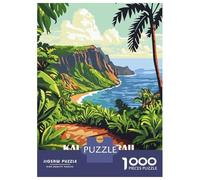 Puzzle Per Adolescenti 1000 Pezzi Kalalau Trail, Hawaii Travel Puzzle Per Adulti Gioco Pratico Difficile Divertente Attività A Casa, 70x50cm/1000pcs