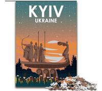 Puzzle per adolescenti 1000 pezzi Kiev Ucraina di notte, giocattolo educativo intellettuale decomprimente, regalo di compleanno, regali 50x75cm
