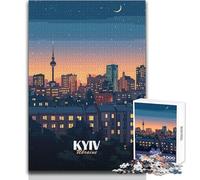 Puzzle per adolescenti 1000 pezzi Kiev, Ucraina Paesaggio urbano di notte Giocattolo Gioco intellettuale Migliora la memoria Regali di compleanno Dimensioni 50x75cm