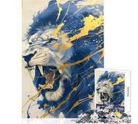 Puzzle per adolescenti 1000 pezzi Kintsugi Art Lion Giocattolo educativo Regalo divertente Gioco impossibile Migliorare l'amore tra coppie Dimensioni 38x26cm