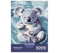 Puzzle Per Adolescenti 1000 Pezzi Koala Floating in Water Illustration Puzzle Per Adulti Giocattolo Decorazione Da Parete Un'opera D'arte Regali Unici Per Compleanno E Altro 70x50cm/1000pcs