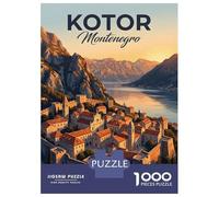 Puzzle Per Adolescenti 1000 Pezzi Kotor Montenegro Travel Puzzle Per Adulti Gioco Pratico Difficile Divertente Attività A Casa, 52x38cm/1000pcs