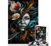 Puzzle per adolescenti 1000 pezzi La donna dei fiori Giocattoli antistress Ottimi regali e giocattoli Gioco per famiglie Allena il tuo cervello e le tue mani Dimensioni 38x52cm