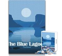 Puzzle per adolescenti 1000 pezzi La Laguna Blu, Islanda Giochi educativi Taglio di precisione Regali di Babbo Natale segreto Dimensioni 38x26cm