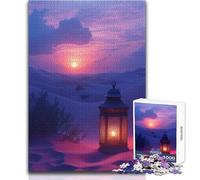 Puzzle per adolescenti 1000 pezzi Lanterna del deserto al tramonto Perfetto passatempo rilassante Giocattolo da gioco professionale dal taglio netto Dimensioni 38x52cm