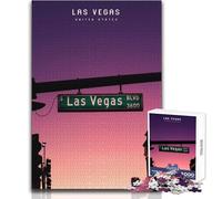 Puzzle per adolescenti 1000 pezzi Las Vegas Family Fun & Game Night Learning Educational Gift Birthday Size 38x52cm