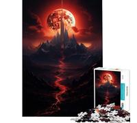 Puzzle per adolescenti 1000 pezzi L'Ascesa della Luna di Sangue Gioco pratico Giocattolo Gioco intellettuale Regalo di compleanno per donne (Dimensioni 38x52cm)