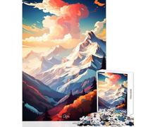 Puzzle per adolescenti 1000 pezzi Le Alpi Dipinto a olio Giocattolo Decorazione da parete Regali di Babbo Natale segreto Gioco impossibile Rafforza l'amore tra coppie Dimensioni 38x52cm