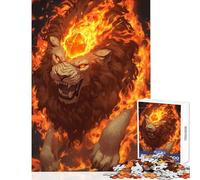 Puzzle per adolescenti 1000 pezzi Leone infuocato Pietra preziosa Decorazione per la casa Giocattoli Regalo di compleanno per gioco educativo Attività divertenti a casa Dimensioni 50x75cm
