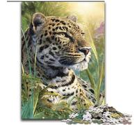 Puzzle per adolescenti 1000 pezzi Leopardo della giungla, allena il tuo cervello e le tue mani, regali di compleanno unici per età 14+ dimensioni 26x38cm