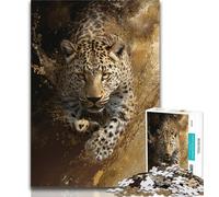 Puzzle per adolescenti 1000 pezzi Leopardo dorato, per gioco educativo, giocattolo, regalo per tutta la famiglia, 38x26cm
