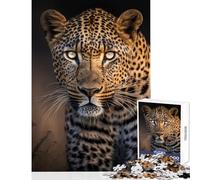 Puzzle per adolescenti 1000 pezzi Leopardo nella savana Giocattolo Decorazione da parete Opera d'arte Regalo Gioco per famiglie Interazione genitore-figlio Dimensioni 38x52cm