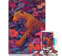 Puzzle per adolescenti 1000 pezzi Leopardo, per gioco educativo sfida giocattolo affare come regalo per tutta la famiglia 38x26cm