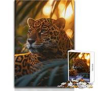 Puzzle per adolescenti 1000 pezzi Leopardo Tramonto Elegante Divertente Tranquillo Attività per il tempo libero Premium Bordo preciso Giocattolo artigianale Dimensioni 38x52cm