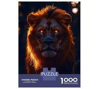 Puzzle Per Adolescenti 1000 Pezzi Lion with Glowing Eyes Portrait Puzzle Per Adolescenti Giocattoli Antistress Vacanza A Casa Ammazza Il Tempo Aiuta Ad Allenare Il Cervello 38x26cm/1000pcs