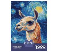 Puzzle Per Adolescenti 1000 Pezzi Llama in Starry Night Puzzle Fai Da Te Giocattoli Staycation Passatempo Regali Unici Di Compleanno E Natale 52x38cm/1000pcs