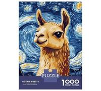 Puzzle Per Adolescenti 1000 Pezzi Llama Starry Night Art Puzzle Fai Da Te Giocattoli Staycation Passatempo Regali Unici Di Compleanno E Natale 70x50cm/1000pcs