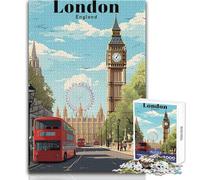 Puzzle per adolescenti 1000 pezzi Londra Inghilterra Viaggio Giocattolo Gioco intellettuale Migliora la memoria Regali di compleanno Dimensioni 38x52cm