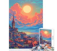 Puzzle per adolescenti 1000 pezzi Losanna Svizzera Dipingi giocattolo educativo Regalo per compleanni Gioco per famiglie Lista dei desideri con Babbo Natale Dimensioni 50x75cm