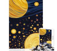Puzzle per adolescenti 1000 pezzi Lune dorate nello spazio Giocattolo educativo Ottimo regalo per giochi Giochi per famiglie Allena il tuo cervello e le tue mani Dimensioni 38x52cm