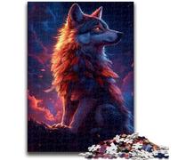 Puzzle per adolescenti 1000 pezzi Lupo al tramonto Design vivace e unico Esperienza di puzzle rilassante e stimolante 50x75cm
