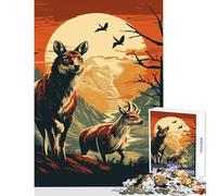 Puzzle per adolescenti 1000 pezzi Lupo Animale Retro Giocattoli antistress Ottimi regali e giocattoli Gioco pratico Adatto per la decorazione della scrivania Dimensioni 50x75cm