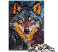 Puzzle per adolescenti 1000 pezzi Lupo Arte Antistress Sfida Difficile Offerta Come Regalo per Tutta la Famiglia 50x75cm