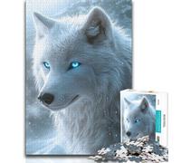 Puzzle per adolescenti 1000 pezzi lupo bianco e nero puzzle da 1000 pezzi antistress per trascorrere il tempo libero a casa lista dei desideri con Babbo Natale 75x50cm