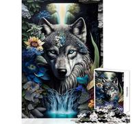 Puzzle per adolescenti 1000 pezzi Lupo nella giungla Mandala Giocattolo educativo Ottimo regalo per giochi Giochi per famiglie Allena il tuo cervello e le tue mani Dimensioni 38x52cm