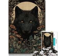Puzzle per adolescenti 1000 pezzi Lupo nero Puzzle per adolescenti impegnativo affare difficile come regalo per tutta la famiglia 75x50cm