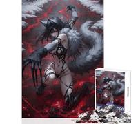Puzzle per adolescenti 1000 pezzi Lupo ragazza nel sangue Giocattoli antistress Idee regalo Gioco pratico Interessante riduzione dello stress Dimensioni 50x75cm