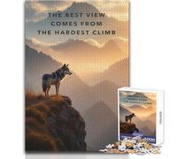 Puzzle per adolescenti 1000 pezzi Lupo sulla montagna Motivazione Ispirazione Gioco educativo per famiglie Decorazione perfetta Giocattolo Decorazione da parete Dimensioni 38x26cm