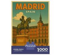Puzzle Per Adolescenti 1000 Pezzi Madrid Spain Travel Puzzle Per Adulti Gioco Rompicapo Assemblaggio Di Modelli Per Compleanno, Natale 38x26cm/1000pcs