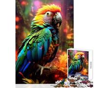 Puzzle per adolescenti 1000 pezzi maestoso pappagallo a terra giocattolo educativo regalo per compleanni giochi divertenti con poster abbinato e foglio di quiz dimensioni 38x26cm